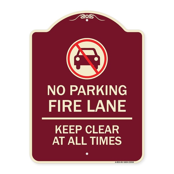 Signmission Fire Lane Keep Clear All Times W/ Graphic Heavy-Gauge Aluminum Sign, 24" x 18", BU-1824-23984 A-DES-BU-1824-23984 - main